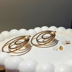 Triple Hoop Floral Earrings