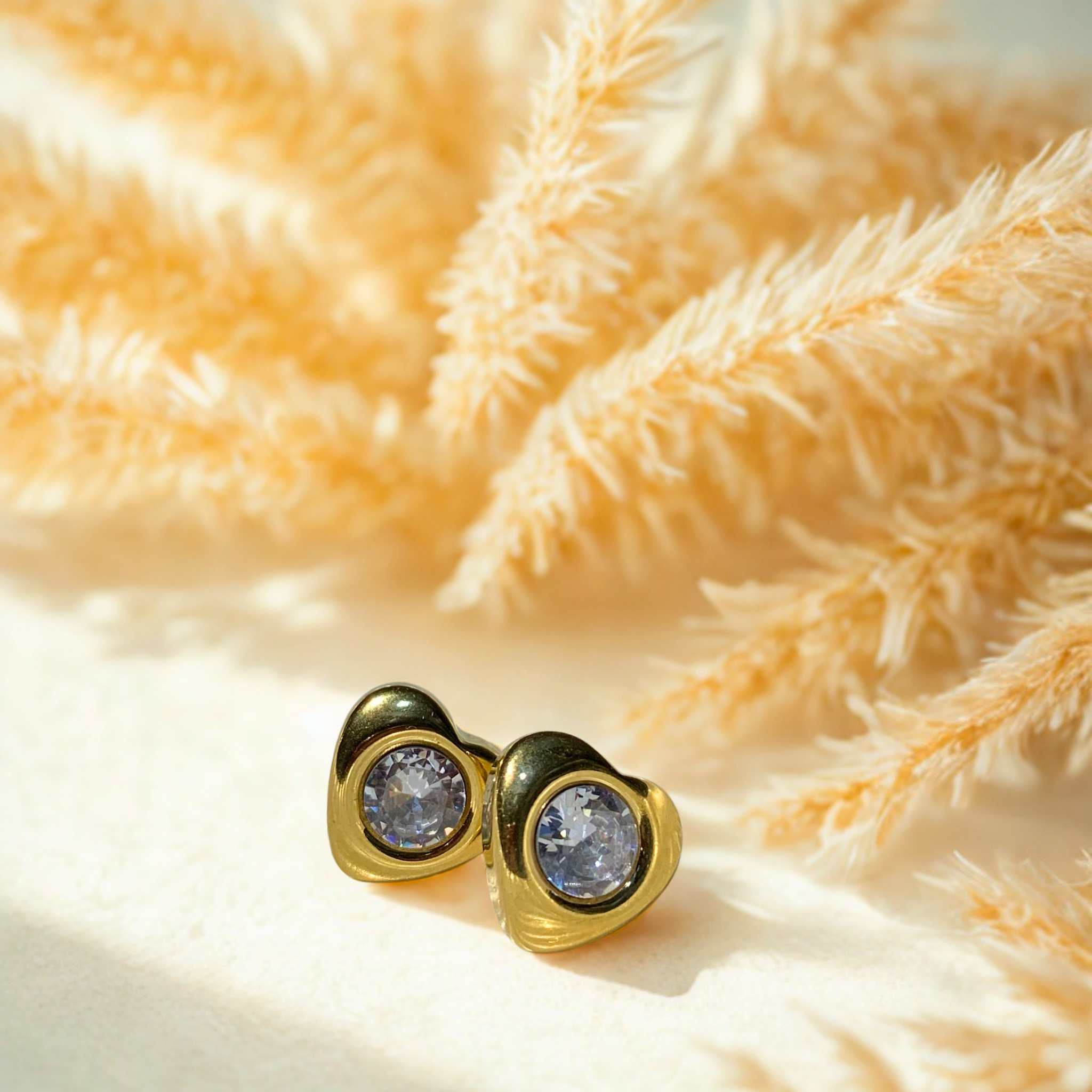 Crystal Heart Studs