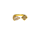 Dual Crystal Open Ring