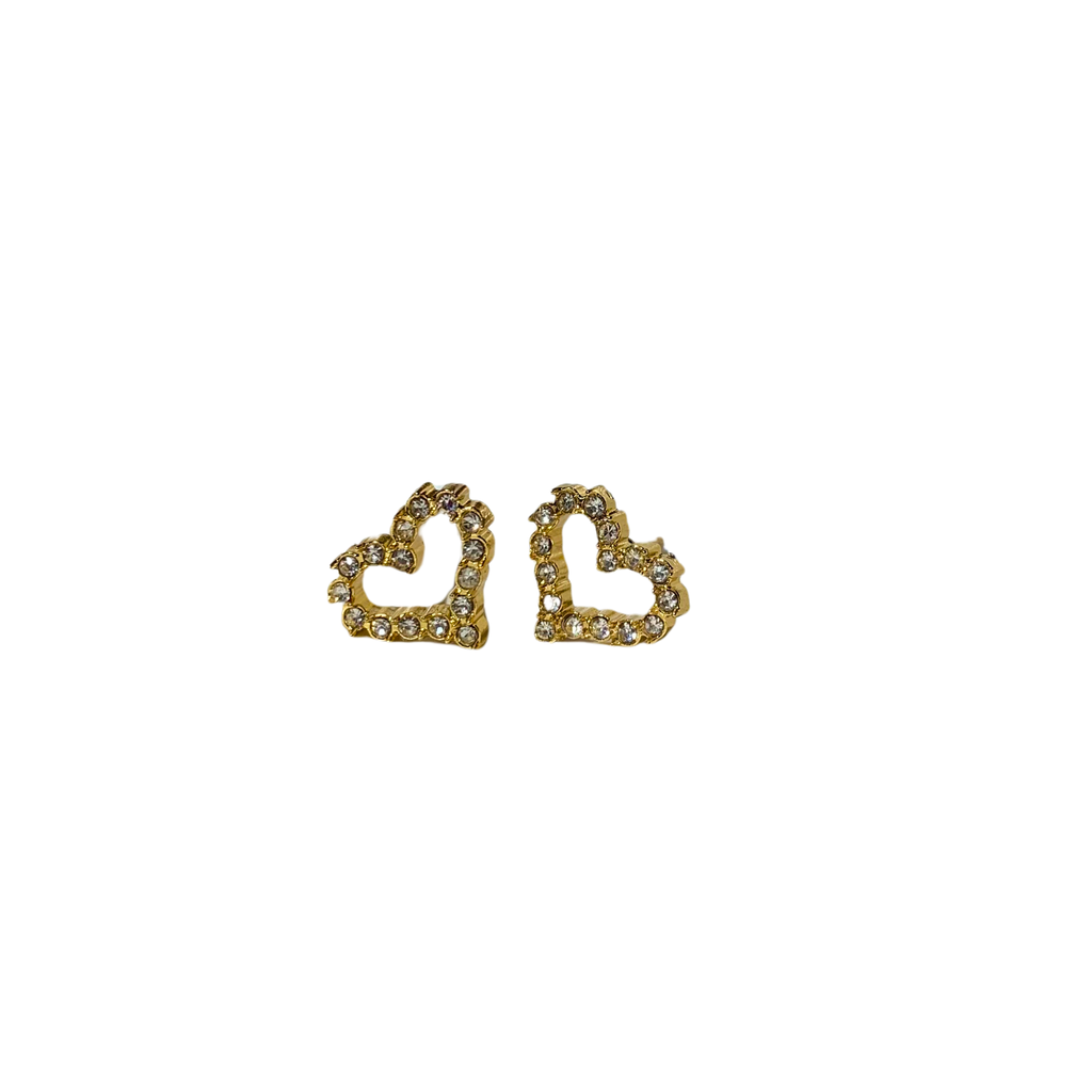 Open Heart Crystal Outline Earrings