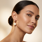 Oval Gemstone Drop Hoops