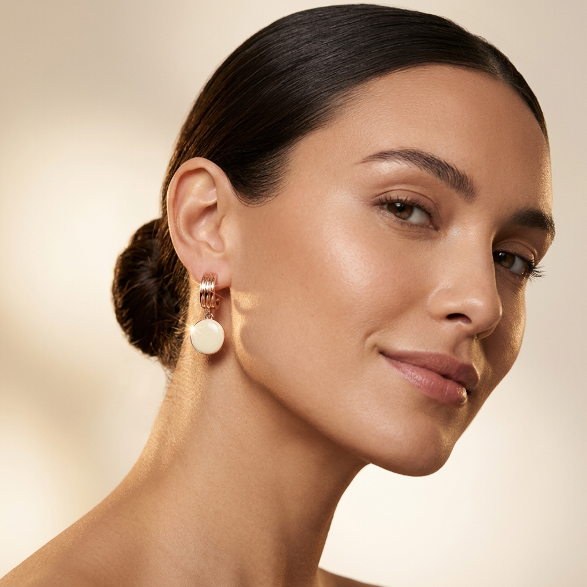 Oval Gemstone Drop Hoops