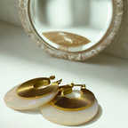 Mother‑of‑Pearl Circle Earrings