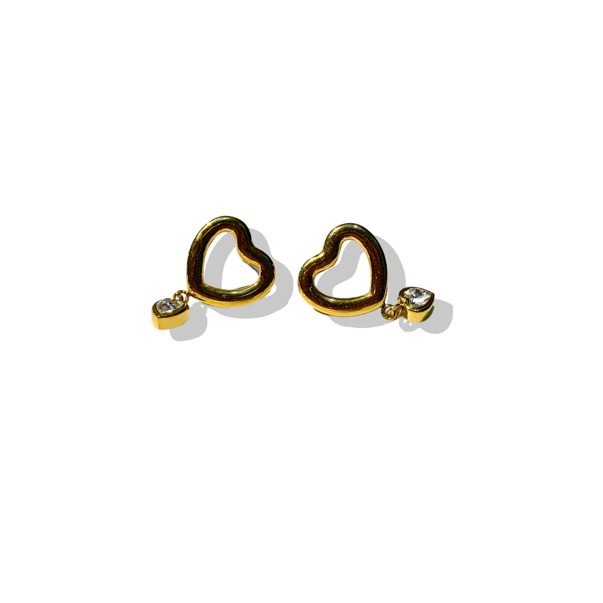 Dangling Heart Charm Earrings