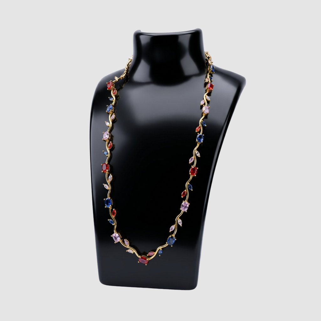 Tulip Multicolor Gemstone Neckpiece