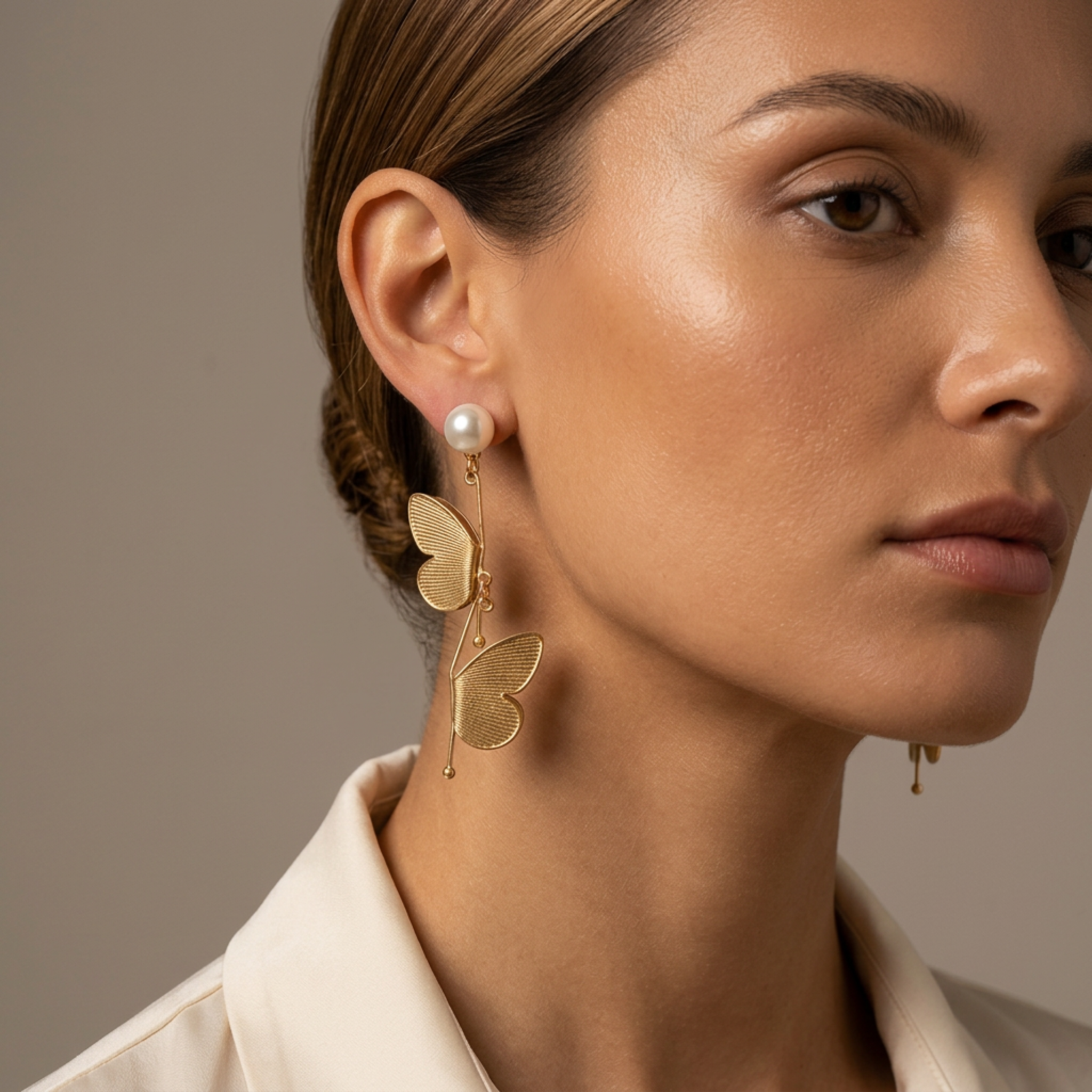 Pearl & Butterfly Earrings