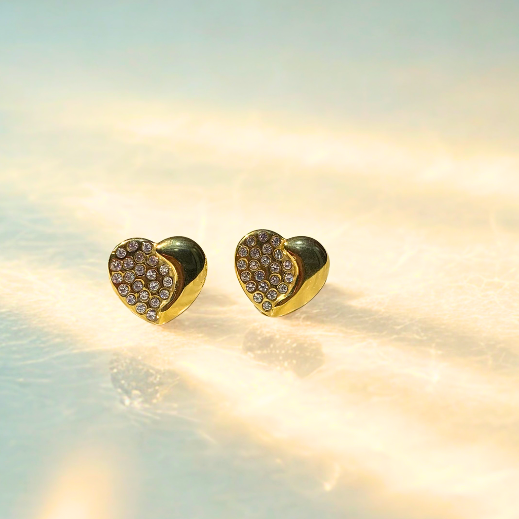 Sparkling Heart Studs