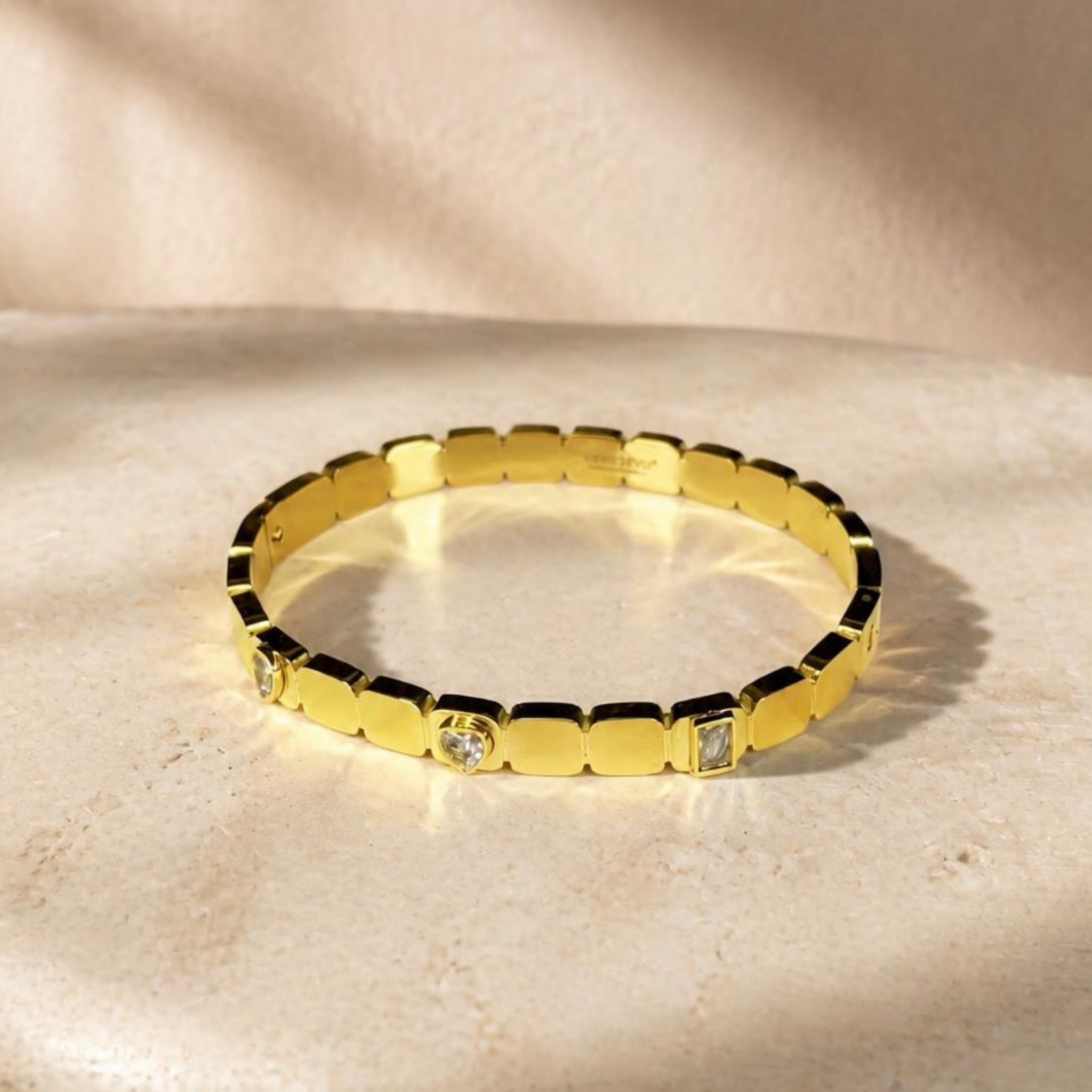 Rectangular Link Gem Bracelet