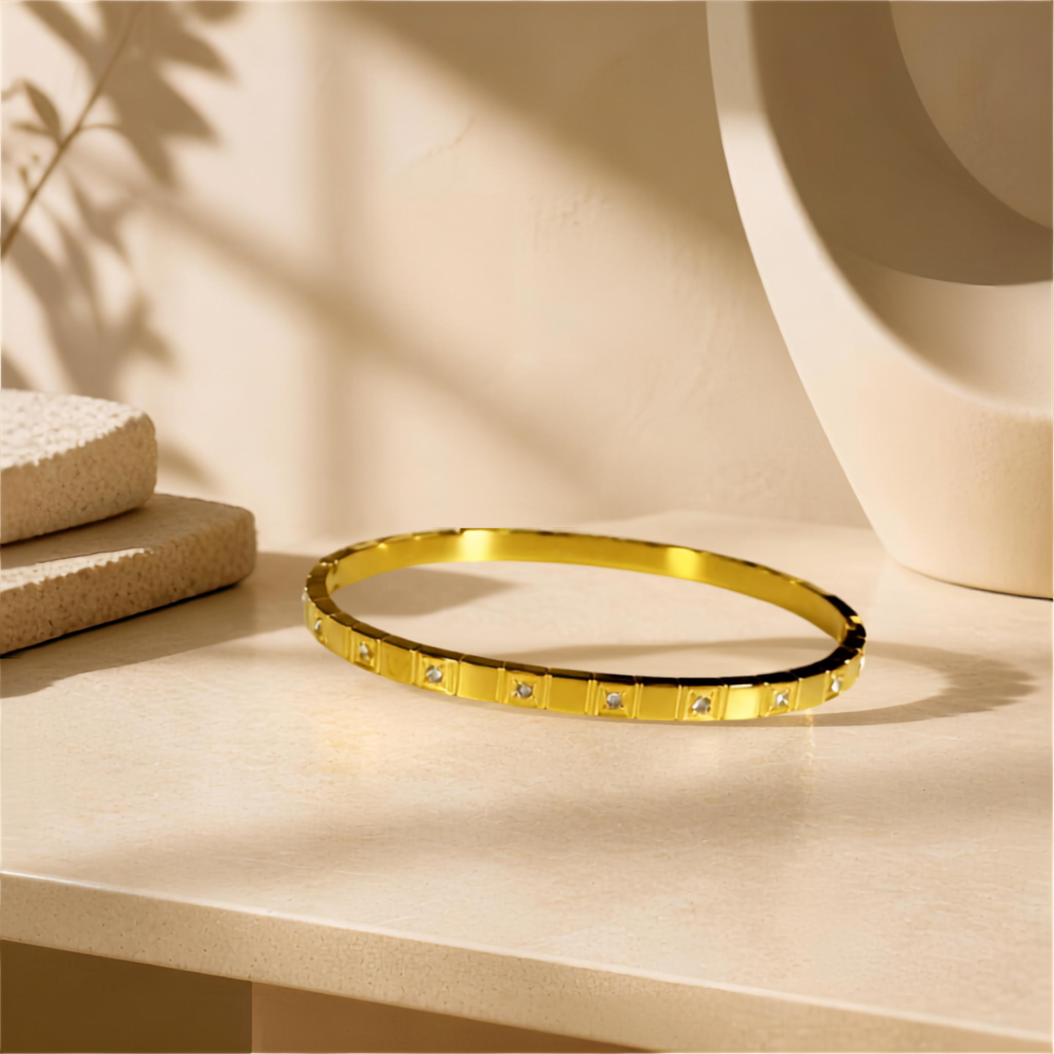 Square Gem Link Bracelet