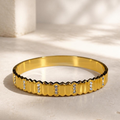 Scalloped Gem Cluster Bracelet