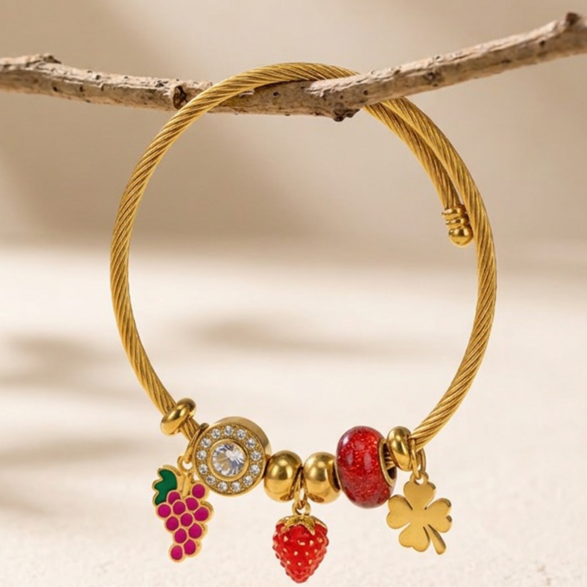 Playful Fruit Charm Bracelet