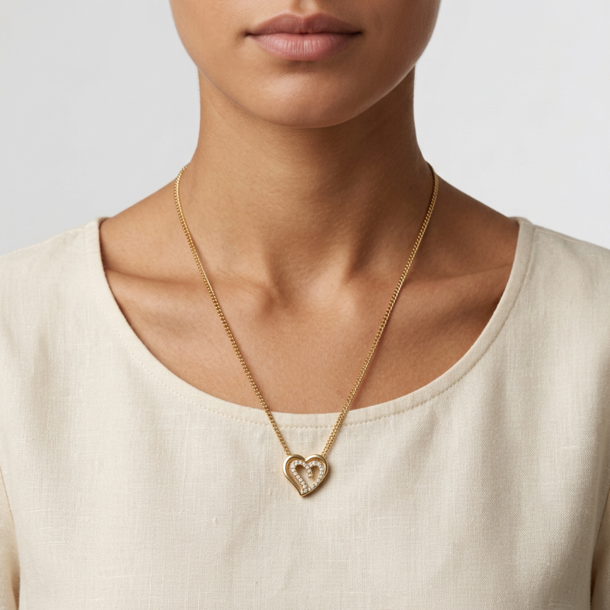 Intertwined Heart Pendant Neckpiece