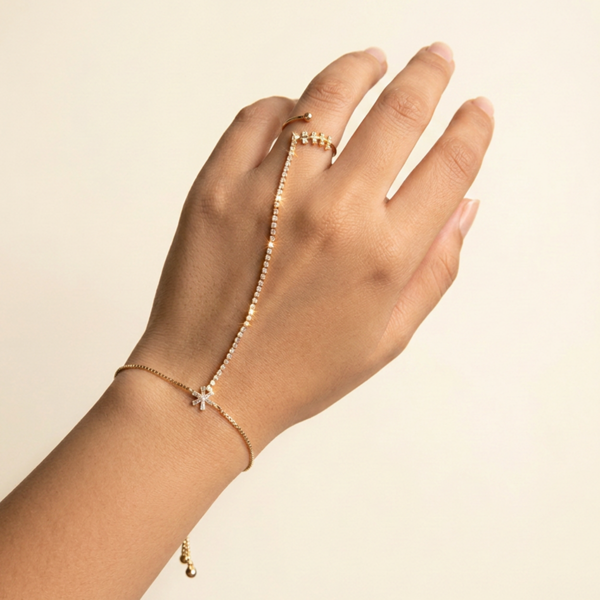 Divine Elegance Hand Chain Bracelet