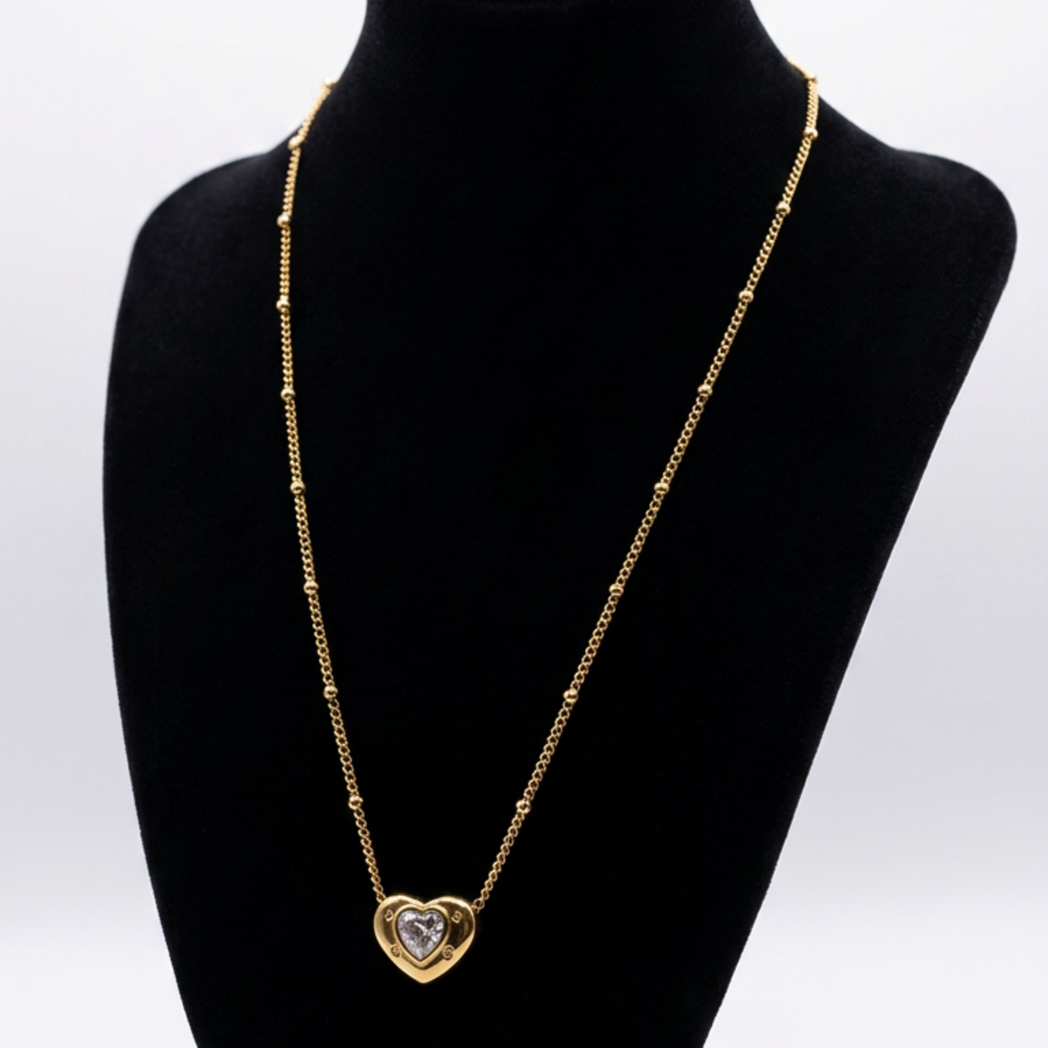Crystal Heart Pendant Neckpiece