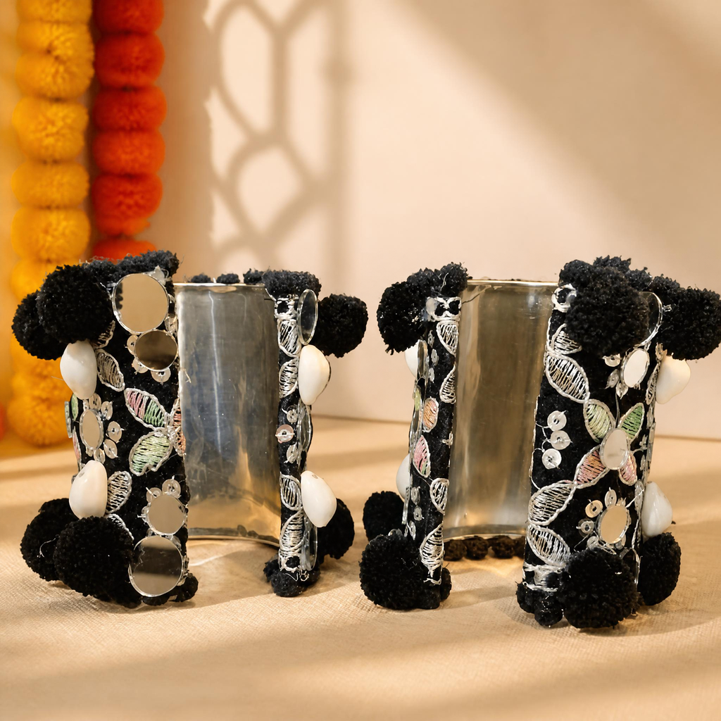 Mirror Work Banjara Cuff Pair