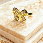 Sovera Bow Baguette Gemstone Ring