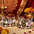 Embroidered Mirror Work Hand Cuff (Pair)