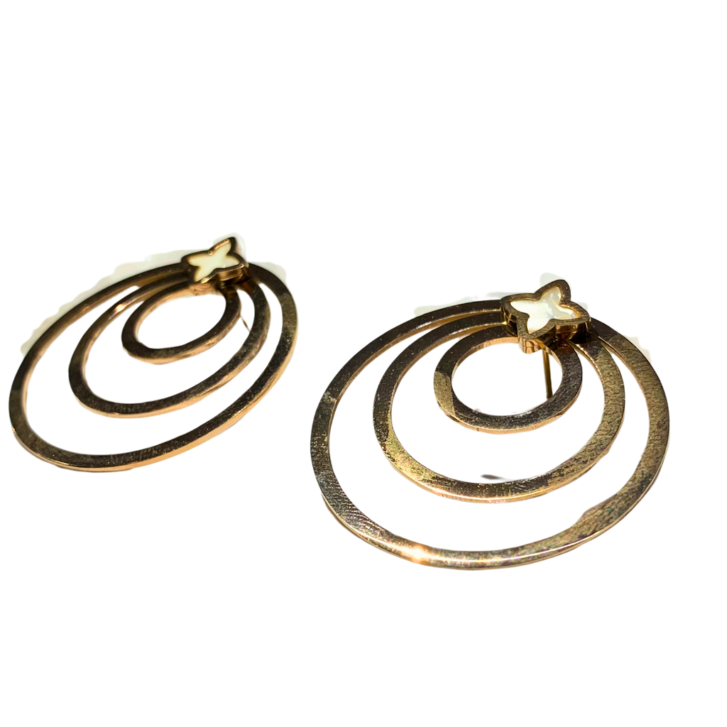 Triple Hoop Floral Earrings